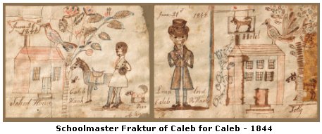 Schoolmaster Fraktur of Caleb for Caleb - 1844