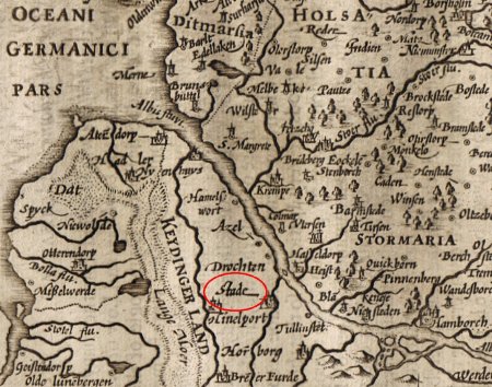 Mercator Map Showing Stade - 1635